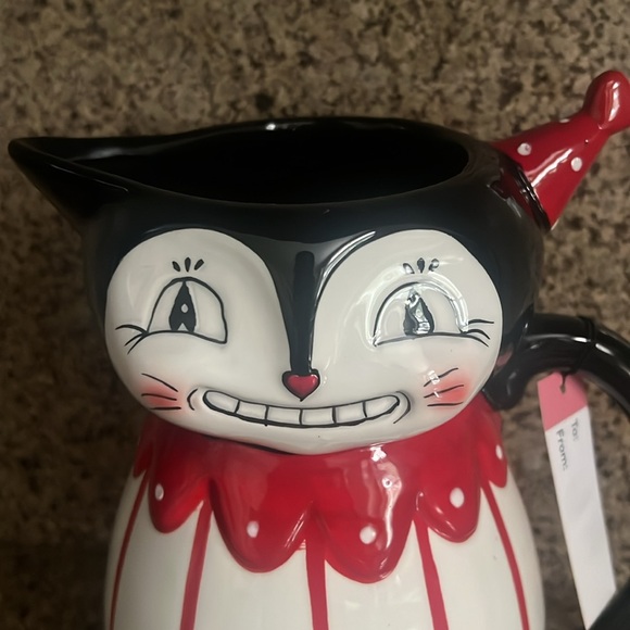 Johanna Parker Valentine’s day Cat Red Pitcher - Picture 6 of 7
